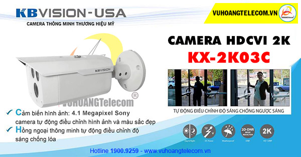 Camera HDCVI 2K KBVISION KX-2K03C